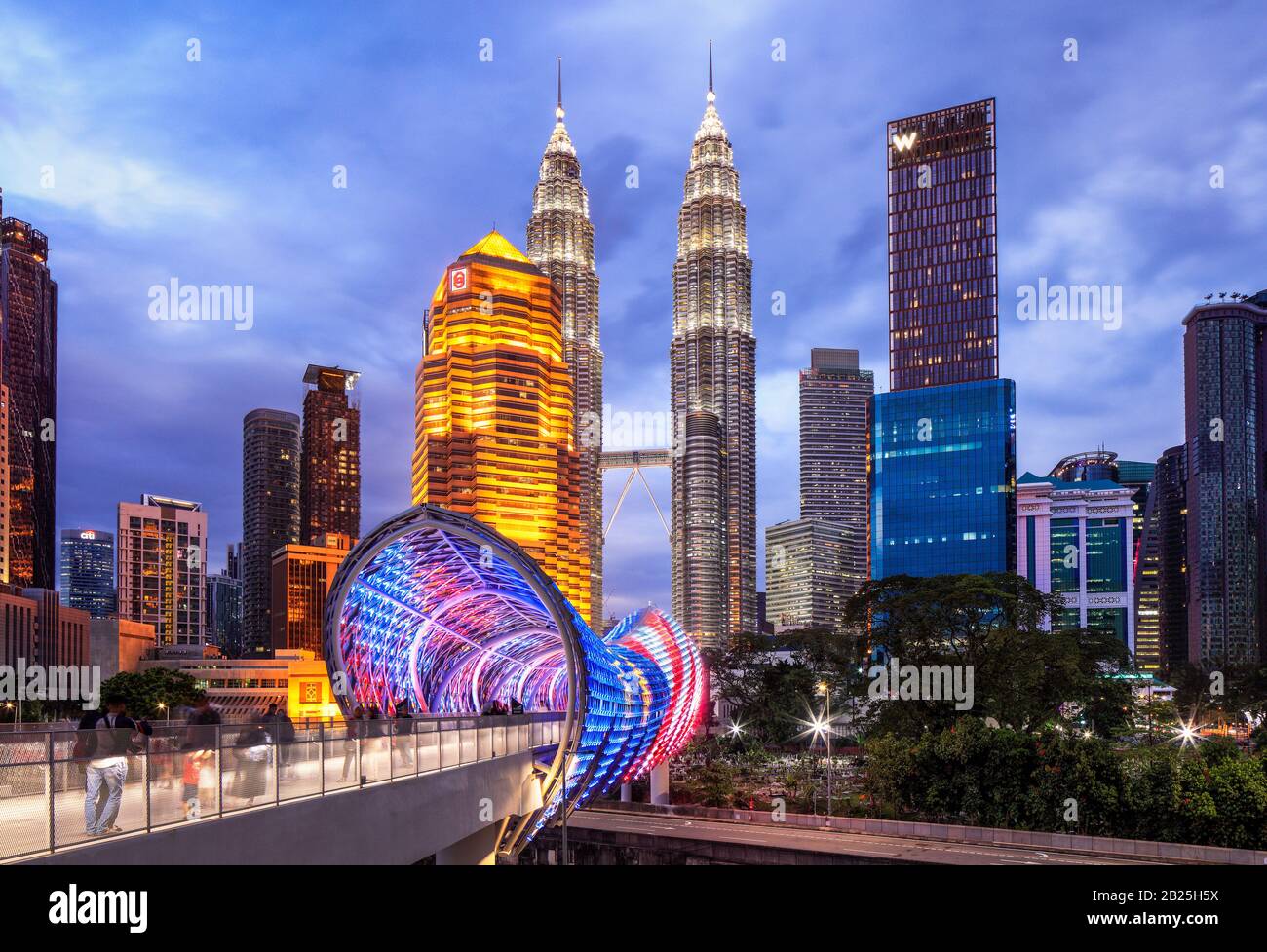 The Saloma Link Bridge in Kuala Lumpur, Malaysia. Stock Photo