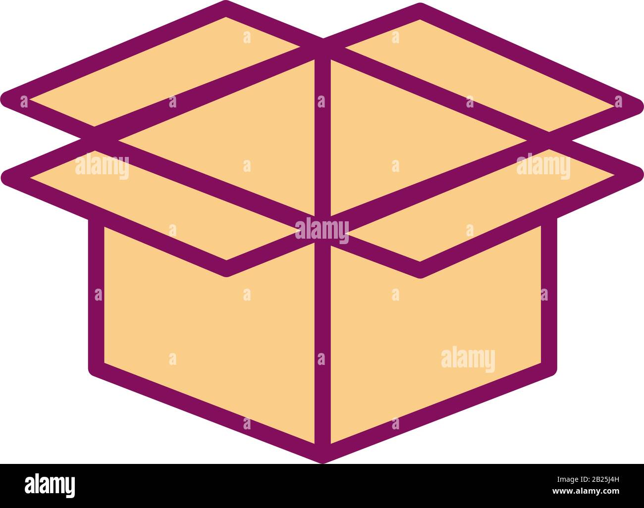 Isolated delivery box line and fill style icon vector design Stock ...