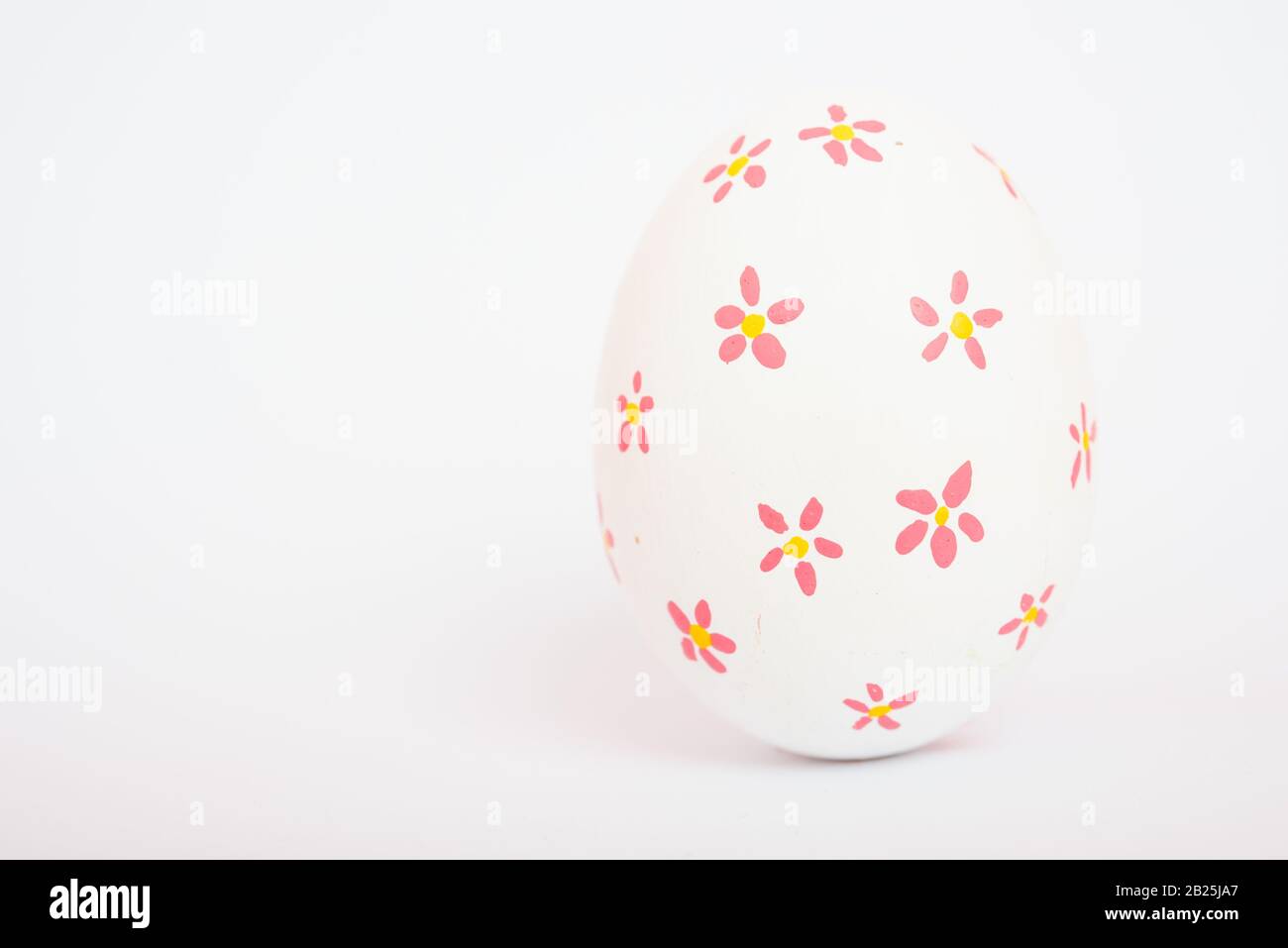 Beautiful Easter White egg color isolate on white background, Easter day concept Stock Photo