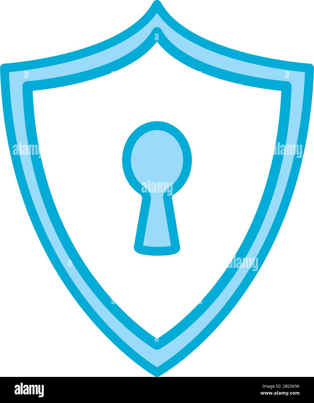 Isolated padlock shield, line and fill style icon vector design Stock ...