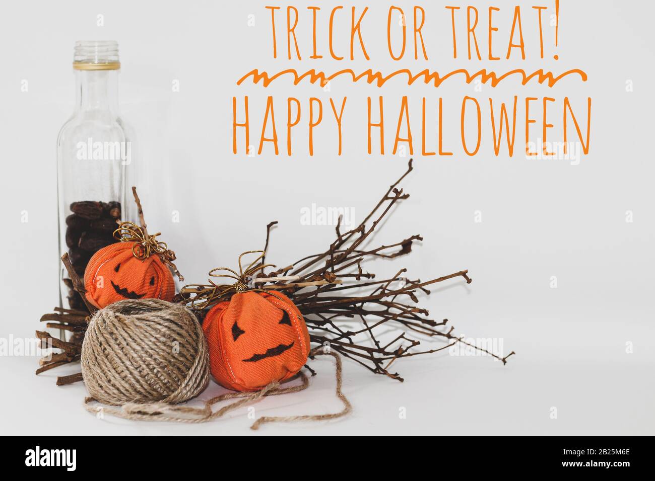 Halloween trick or treat greeting background Stock Photo