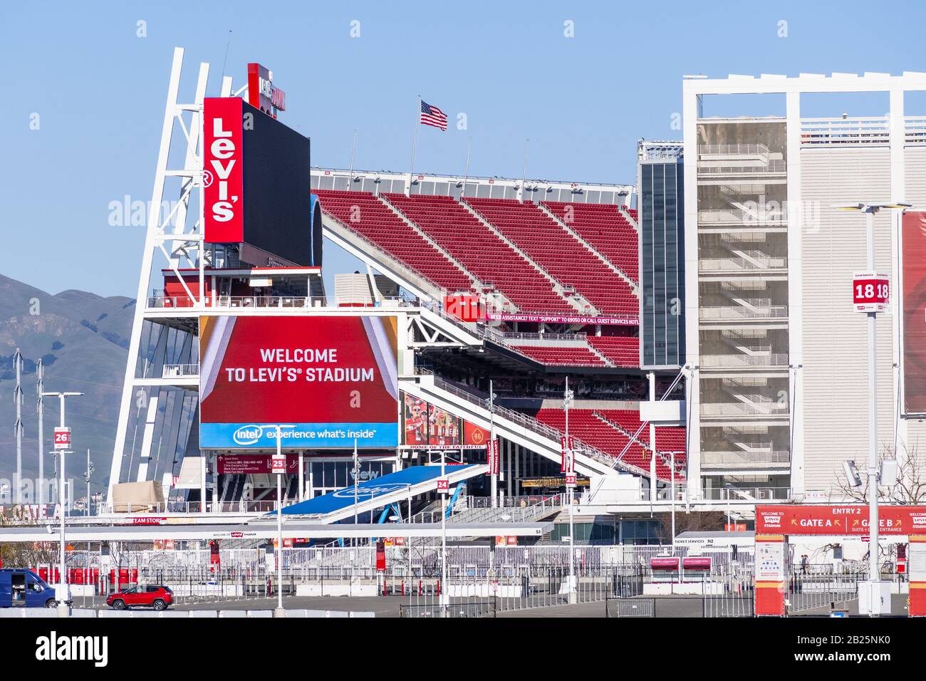 Feb 18, 2020 Santa Clara / CA / USA - Levi's Stadium, the New Home Of The San Francisco 49ers of the National Football League; Silicon Valley; Stock Photo