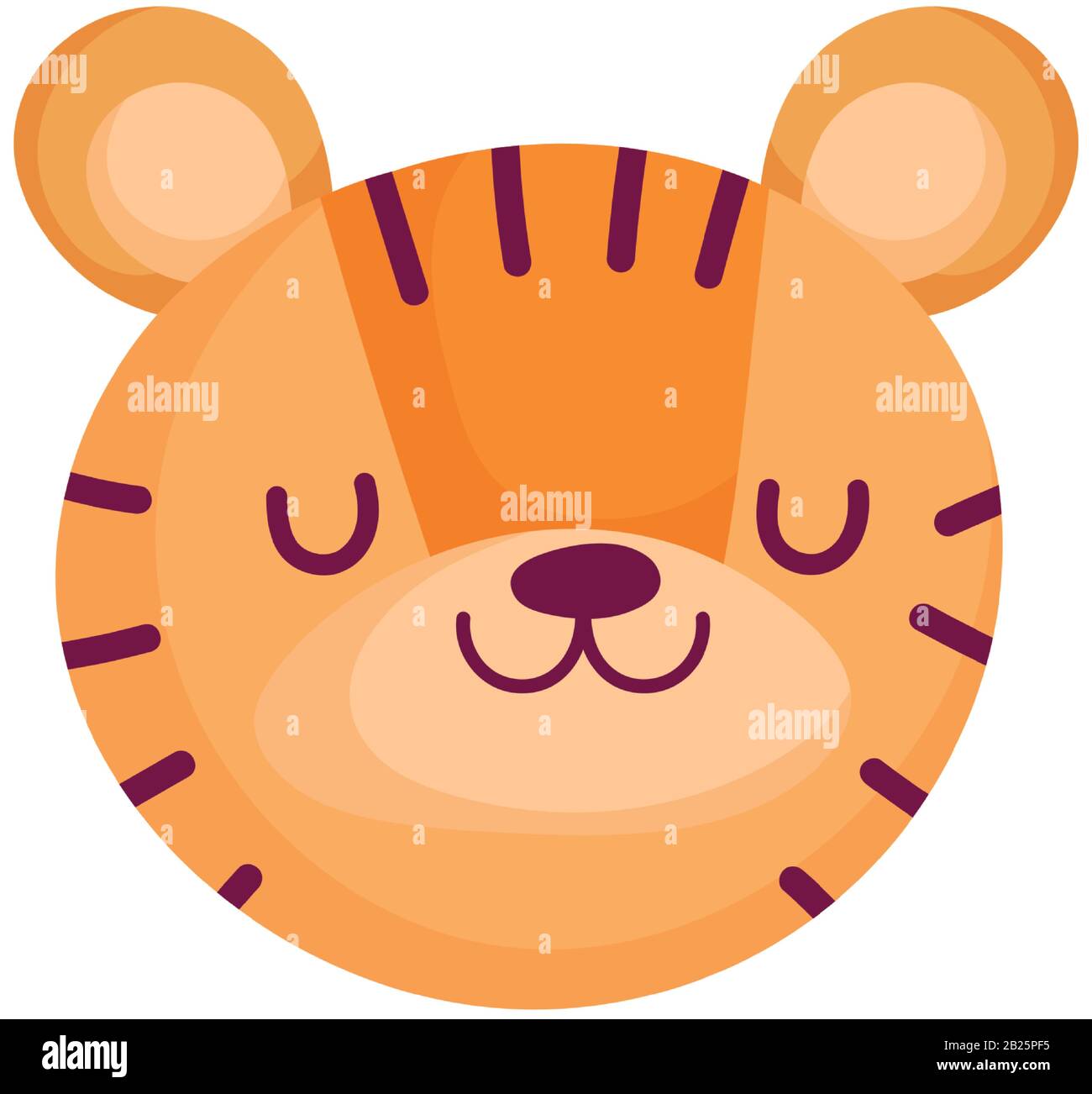 cute tiger face animal cartoon character vector illustration Stock ...