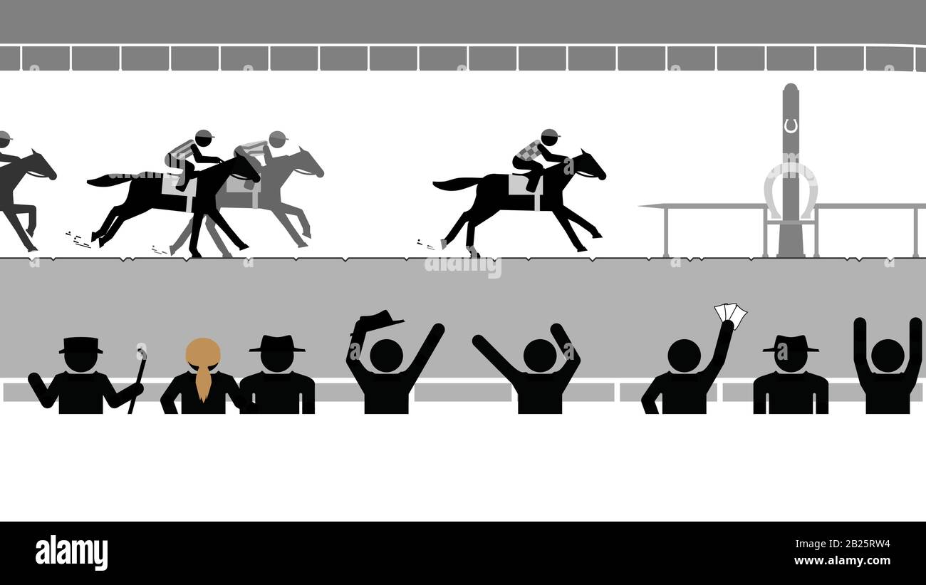 Winning post and horse Stock Vector Images Alamy