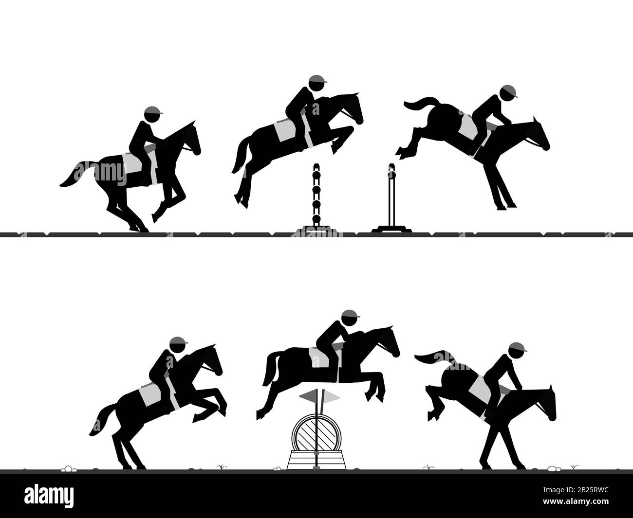 Pictograms of show jumping and cross country equestrian jumping Stock Vector Image & Art Alamy