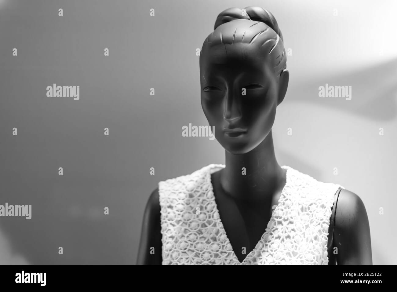black color mannequins display in a shop window Stock Photo