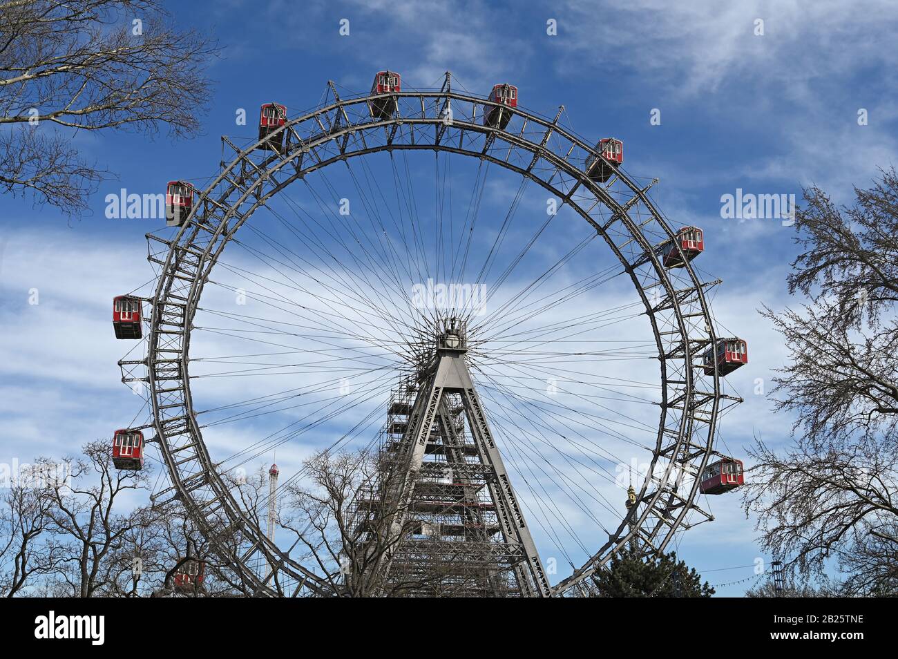 Riesenrad panoramic wheel Prater park Vienna Stock Photo