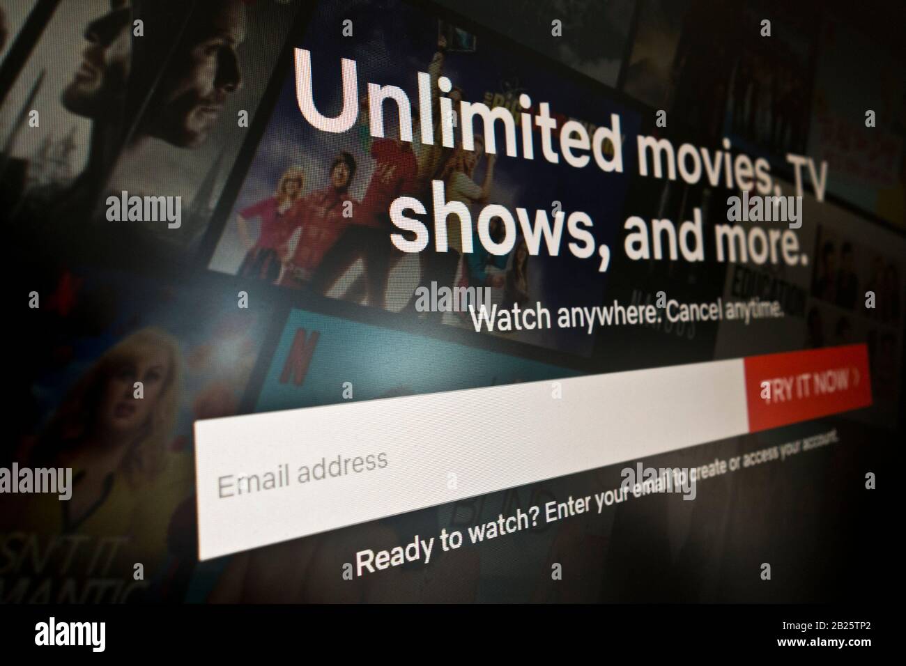 Netflix homepage screen on a Personal computer Stock Photo