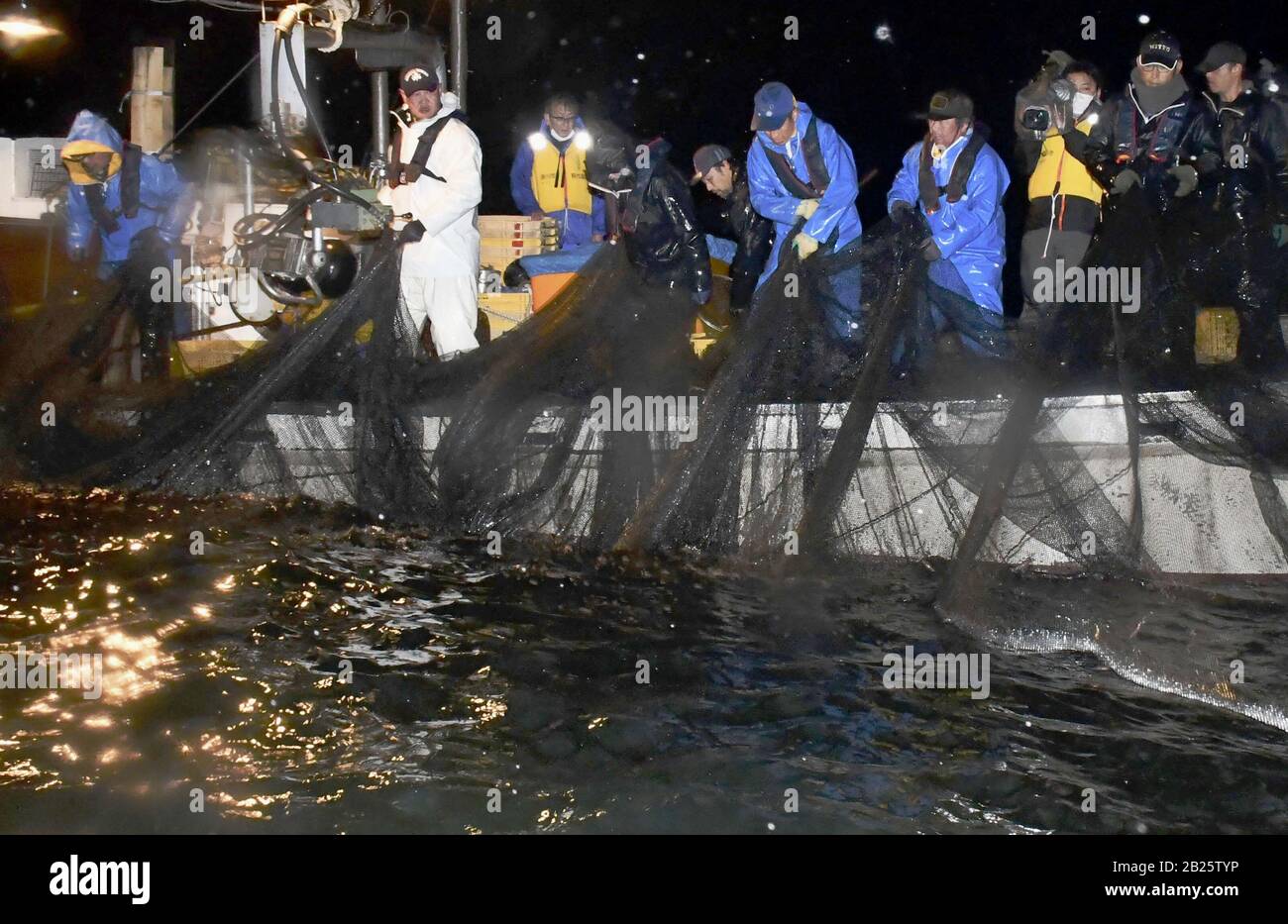 Namerikawa, Japan. 01st Mar, 2020. The fishing season for firefly squid starts in the Sea of Japan off the city of Namerikawa in Toyama Prefecture, central Japan, on March 1, 2020. Credit: Newscom/Alamy Live News Stock Photo