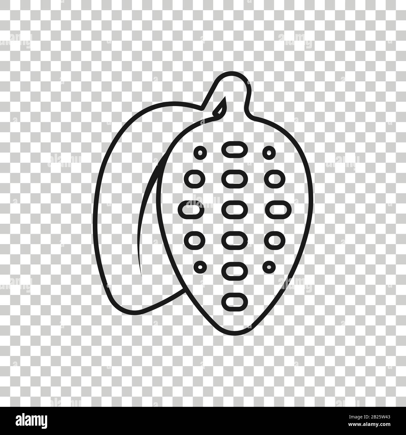 Cocoa bean icon in flat style. Chocolate cream vector illustration on ...