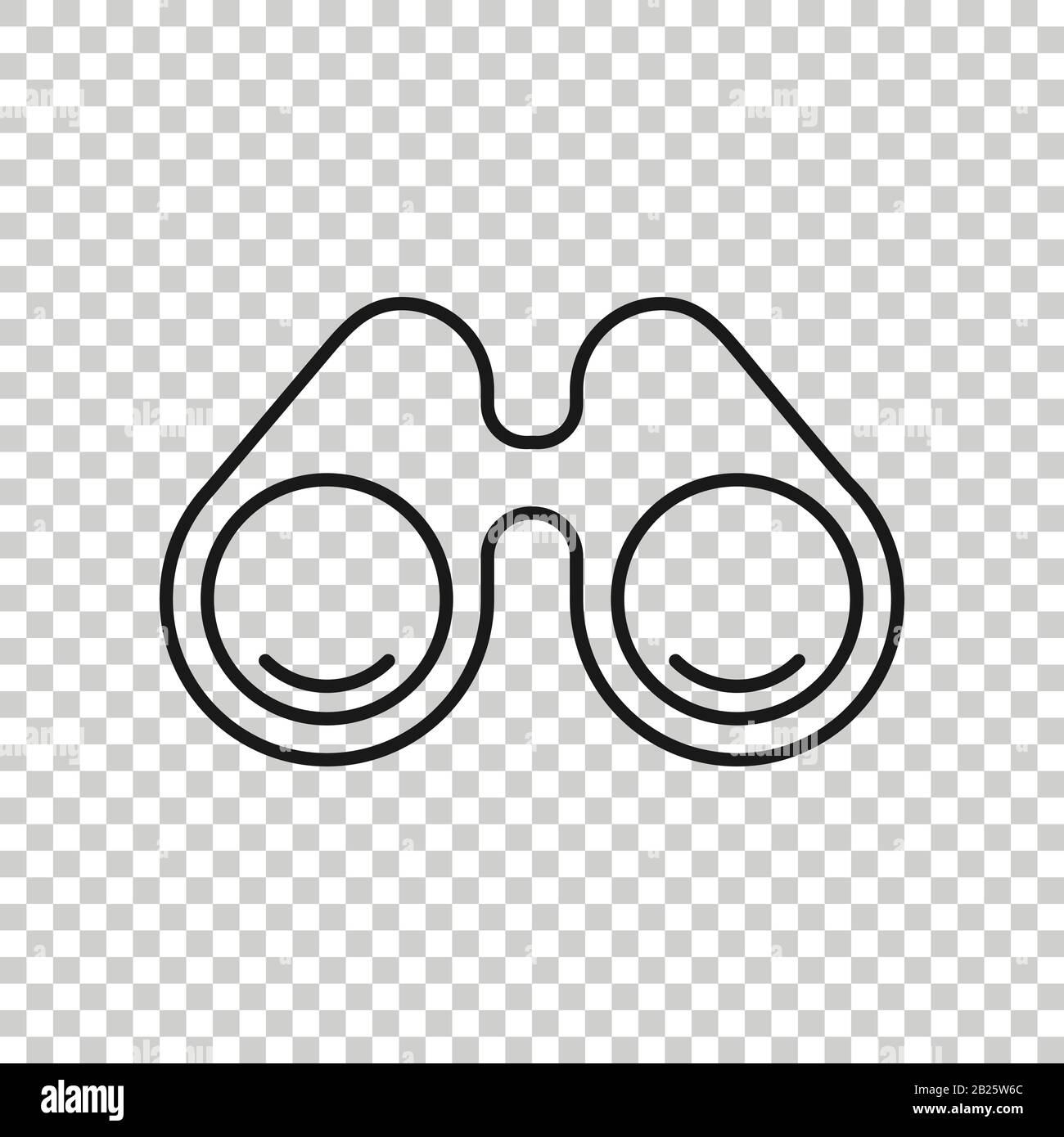 Binocular icon in flat style. Search vector illustration on white