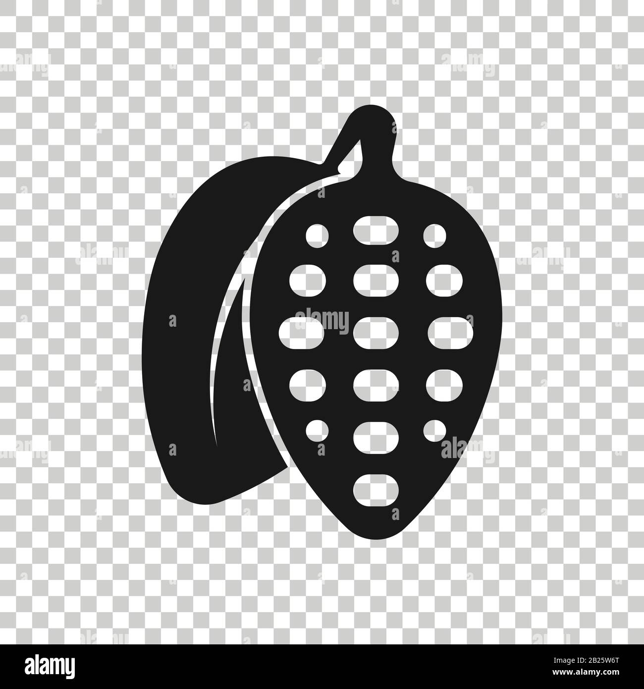 Cocoa bean icon in flat style. Chocolate cream vector illustration on ...