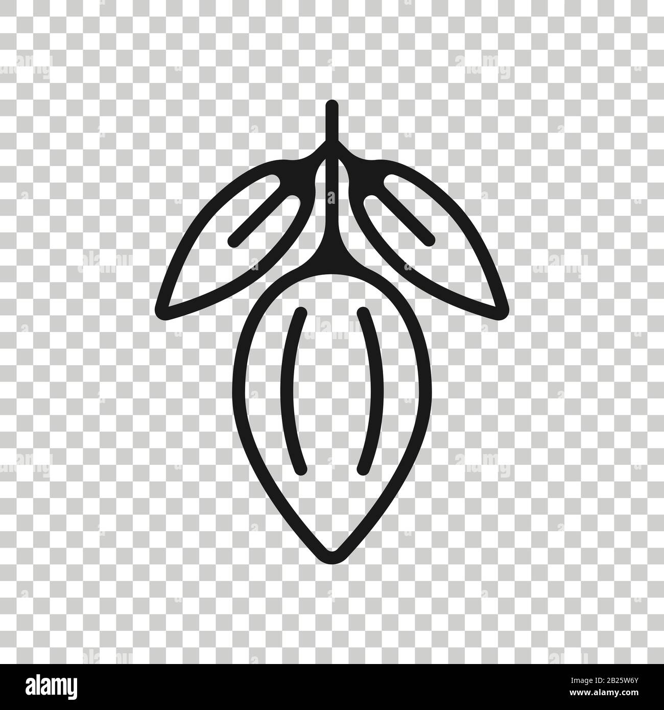 Cocoa bean icon in flat style. Chocolate cream vector illustration on ...