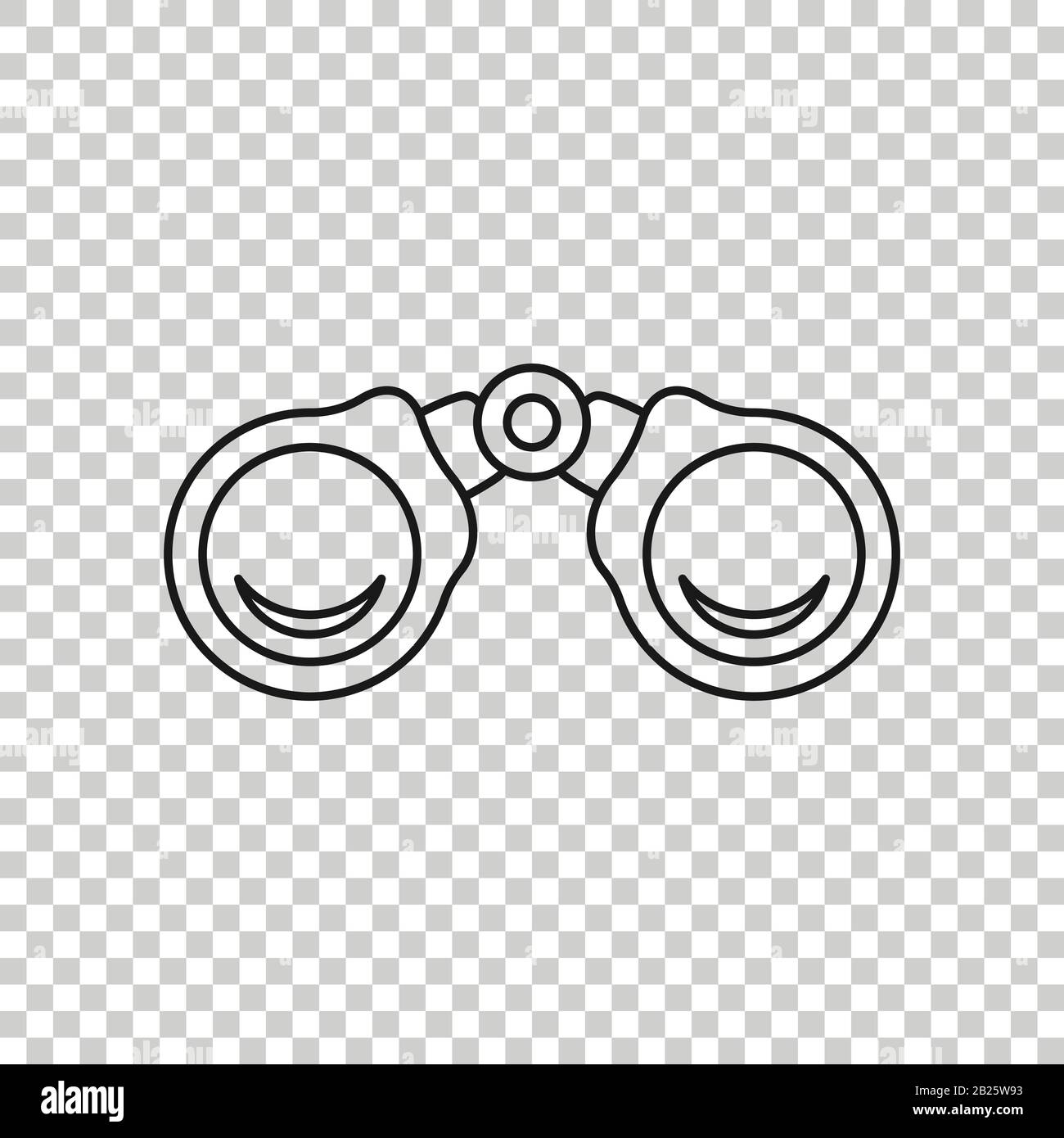 Binocular icon in flat style. Search vector illustration on white