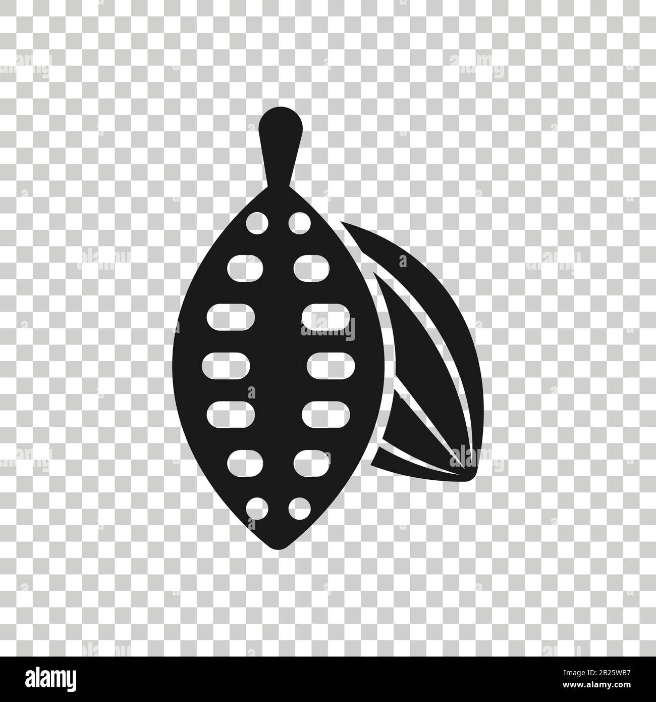 Cocoa bean icon in flat style. Chocolate cream vector illustration on ...