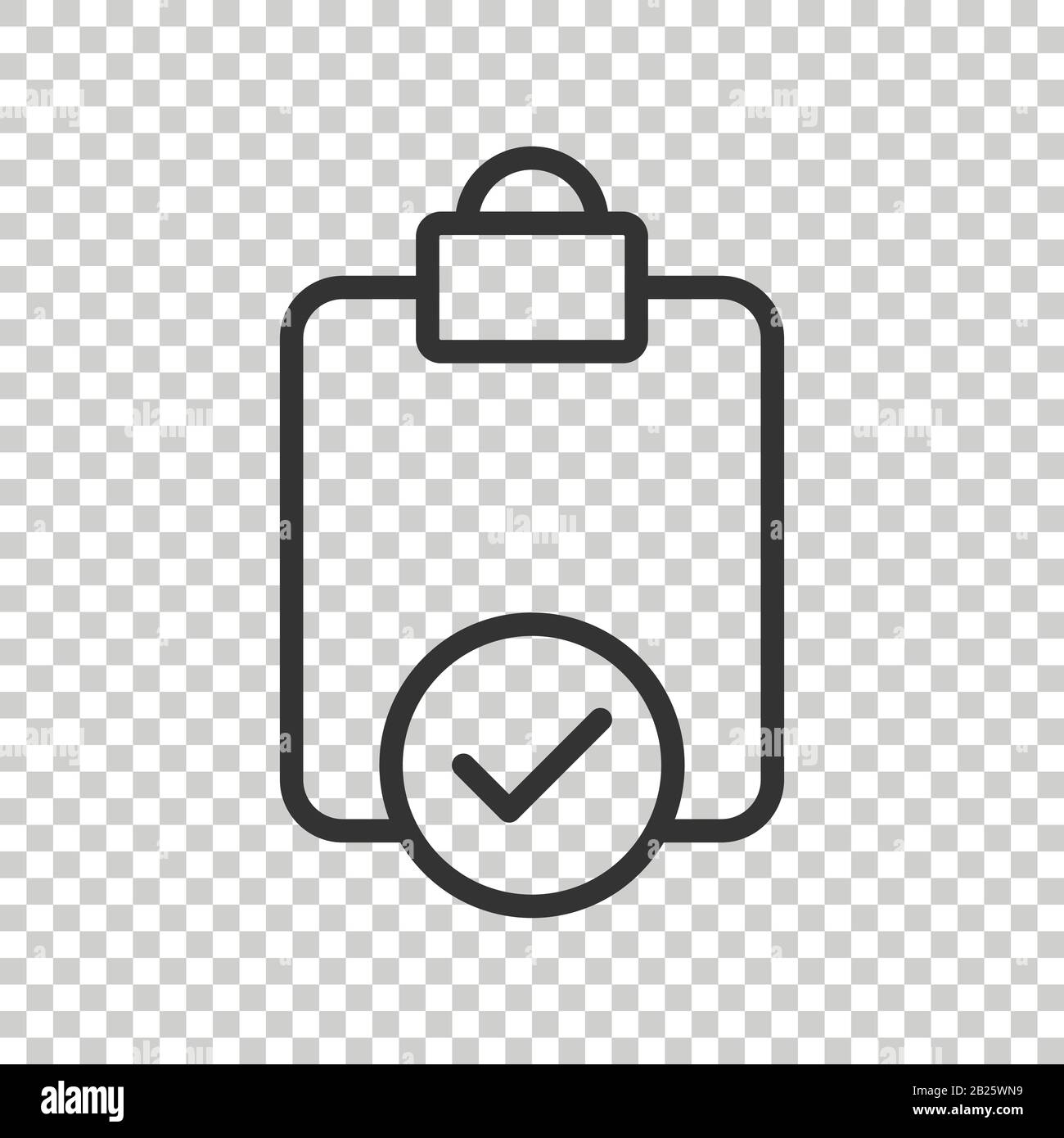 Document checkbox icon in flat style. Test vector illustration on white ...