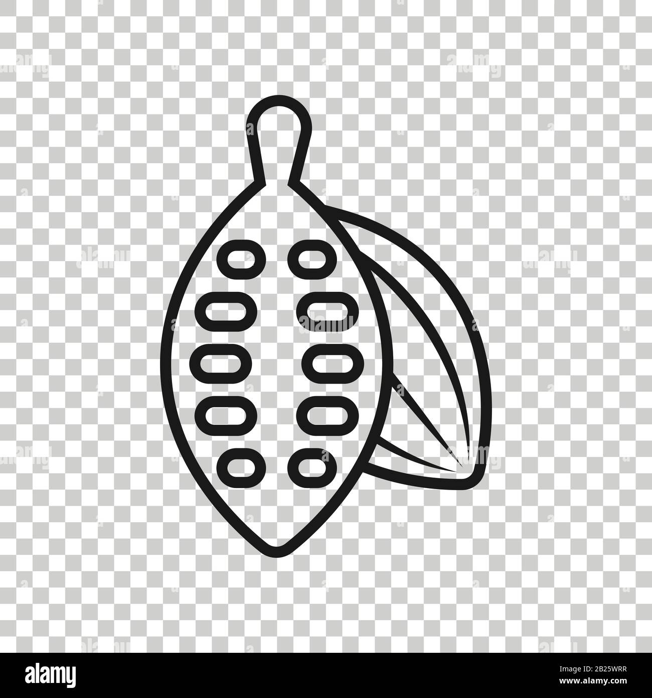 Cocoa bean icon in flat style. Chocolate cream vector illustration on ...