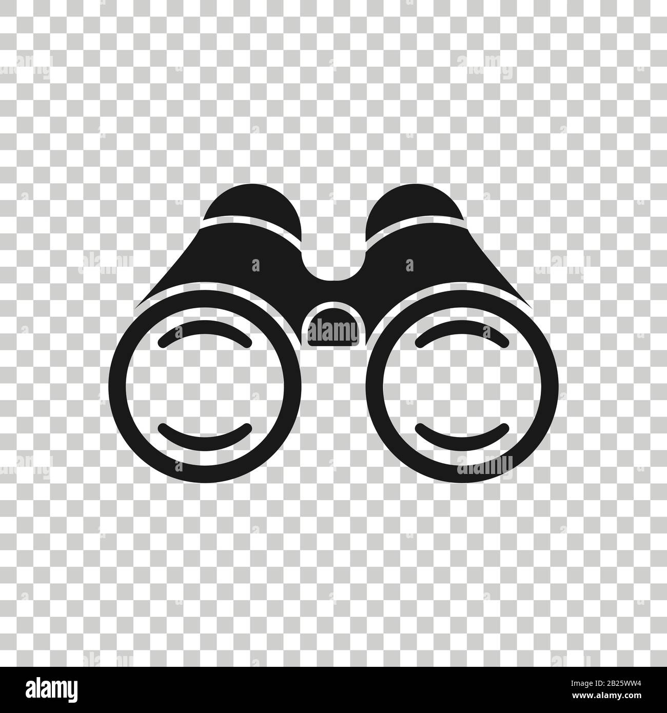 Binocular icon in flat style. Search vector illustration on white