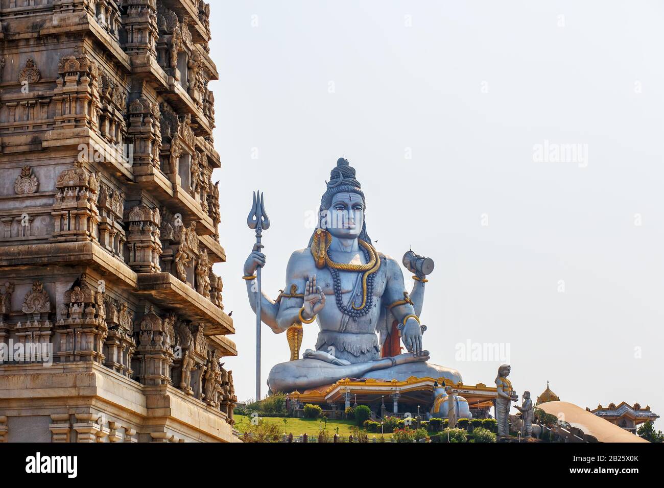 Lord Shiva Statue in Murudeshwar, Karnataka, India. Tour from Goa and Gokarna. Big Shiva. Stock Photo