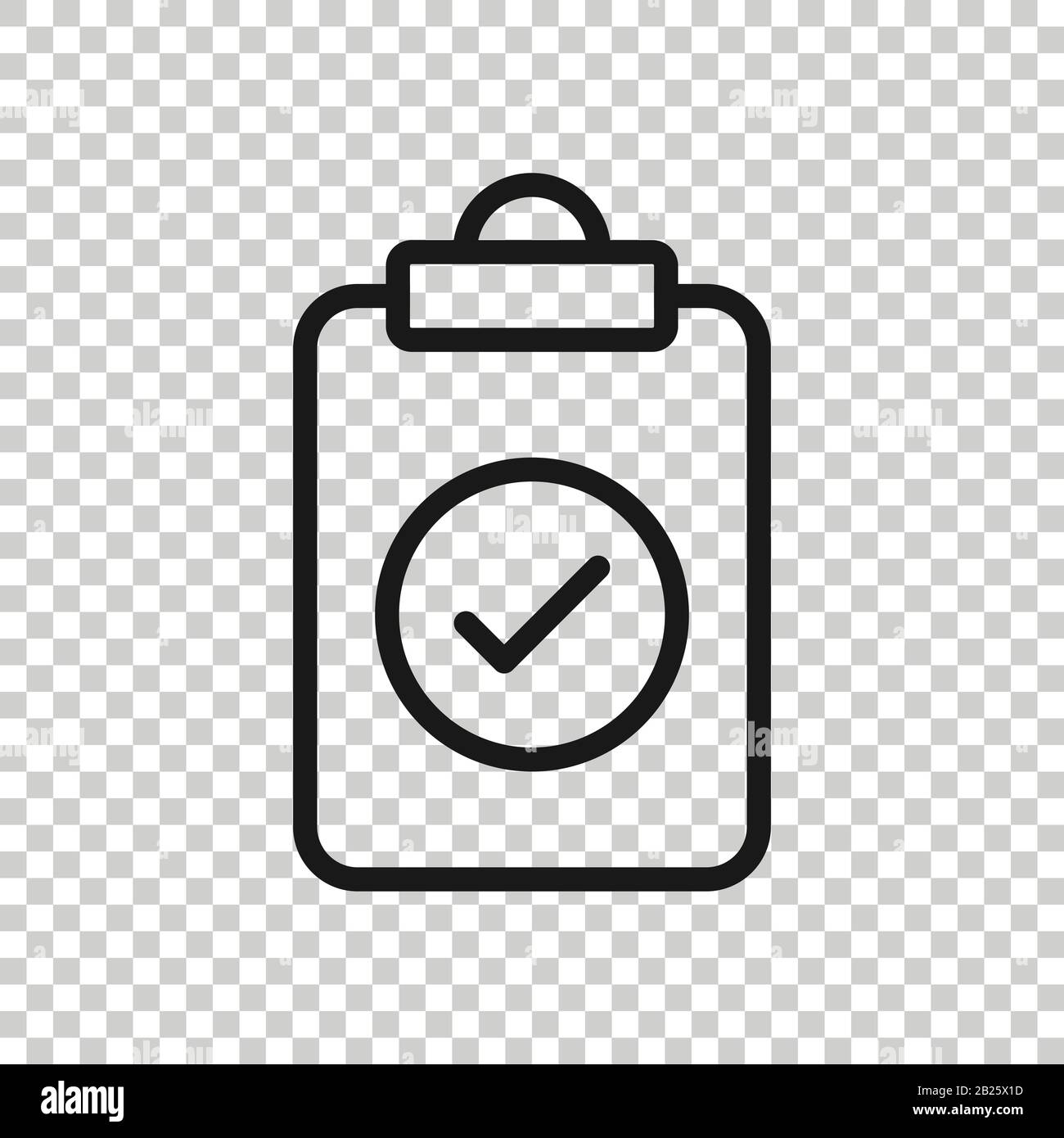 Document checkbox icon in flat style. Test vector illustration on white ...