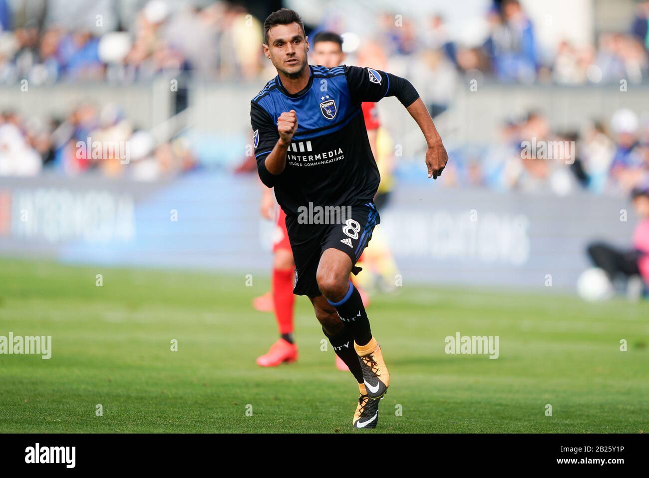 San Jose Earthquakes forward Chris Wondolowski (8) during the second half of the MLS soccer game against the Toronto FC, Saturday, Feb. 28, 2020, in San Jose, Calif. The San Jose Earthquakes and the Toronto FC tied the game 2-2. (Photo by IOS/ESPA-Images) Stock Photo