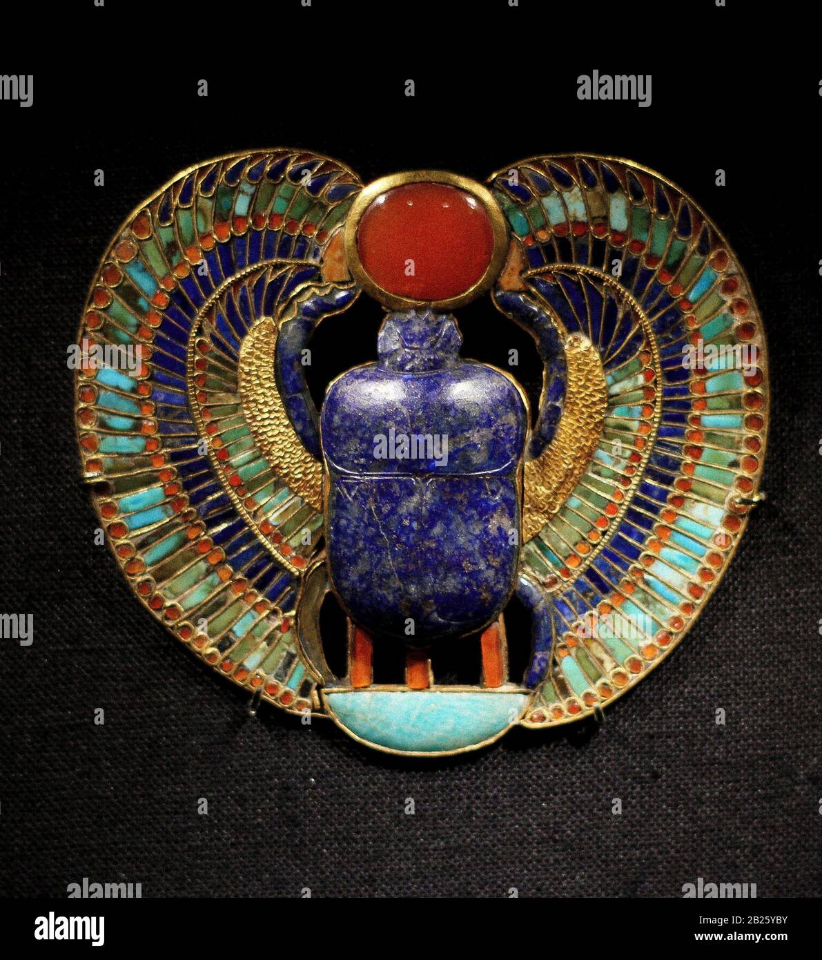 Treasure of Tutankhamun - breastplate in the shape of a winged scarab Stock Photo