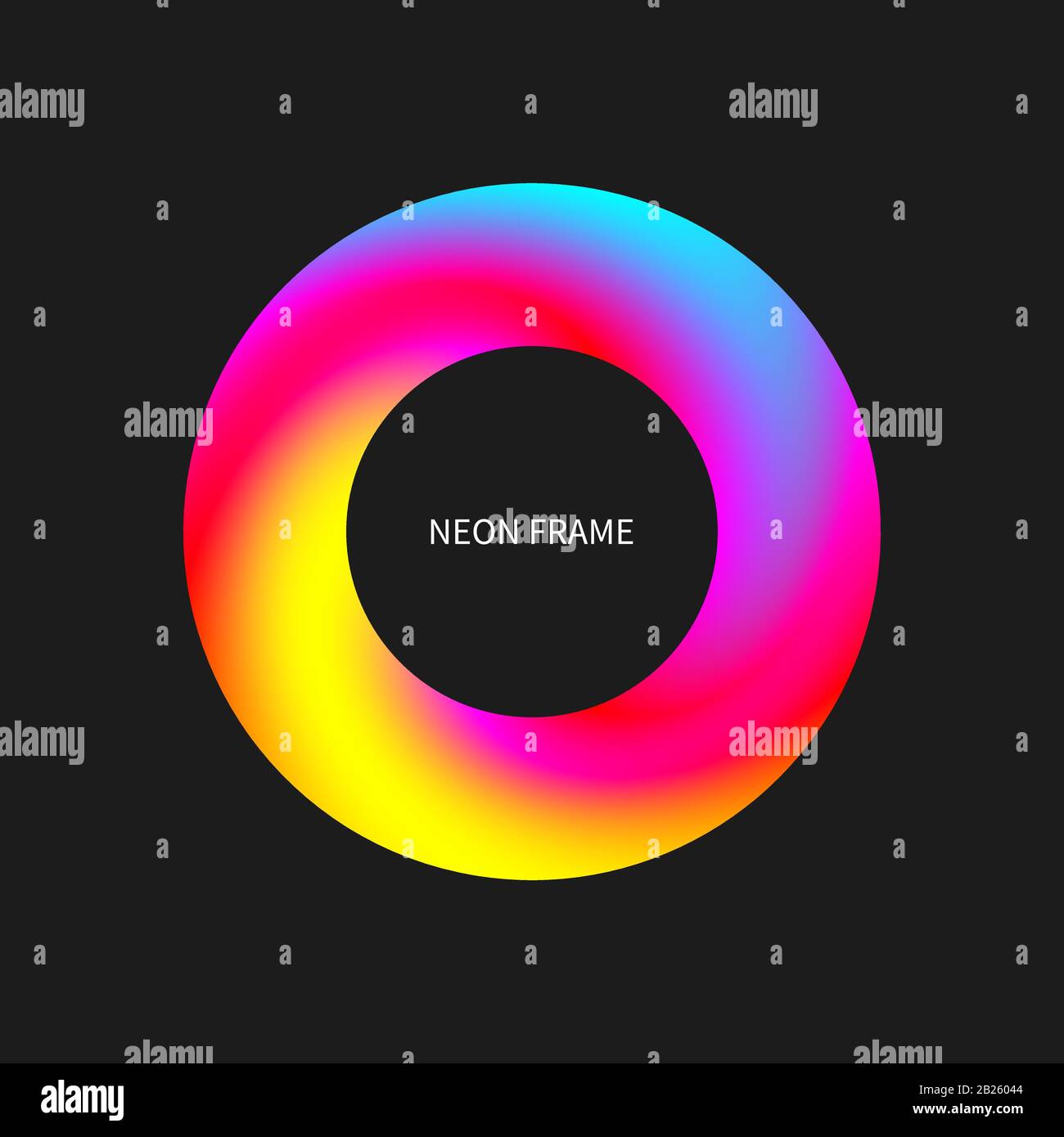 c, vector bright ring, glowing frame, graphic design element Stock Vector