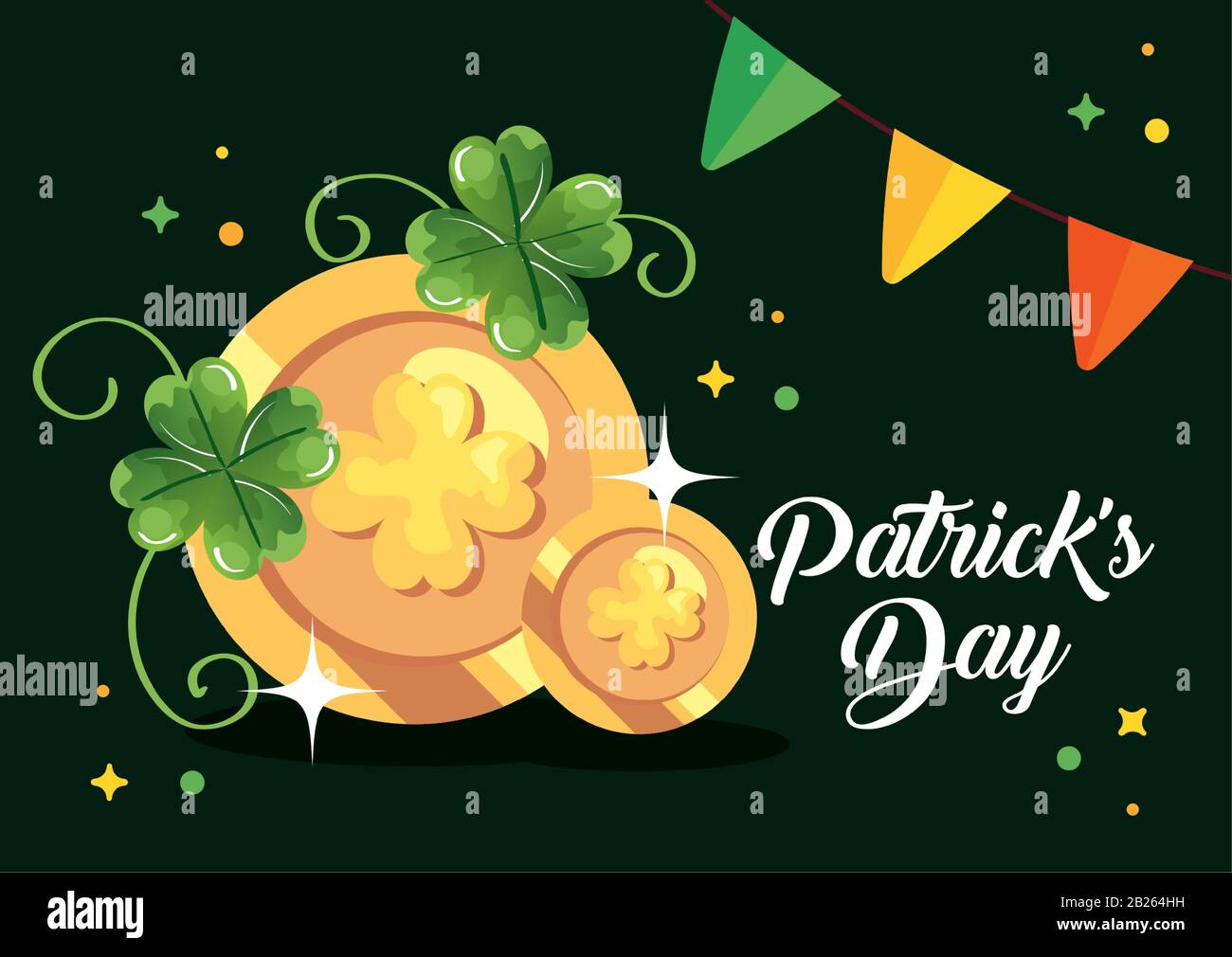 saint patricks day with coins and decoration Stock Vector Image & Art ...