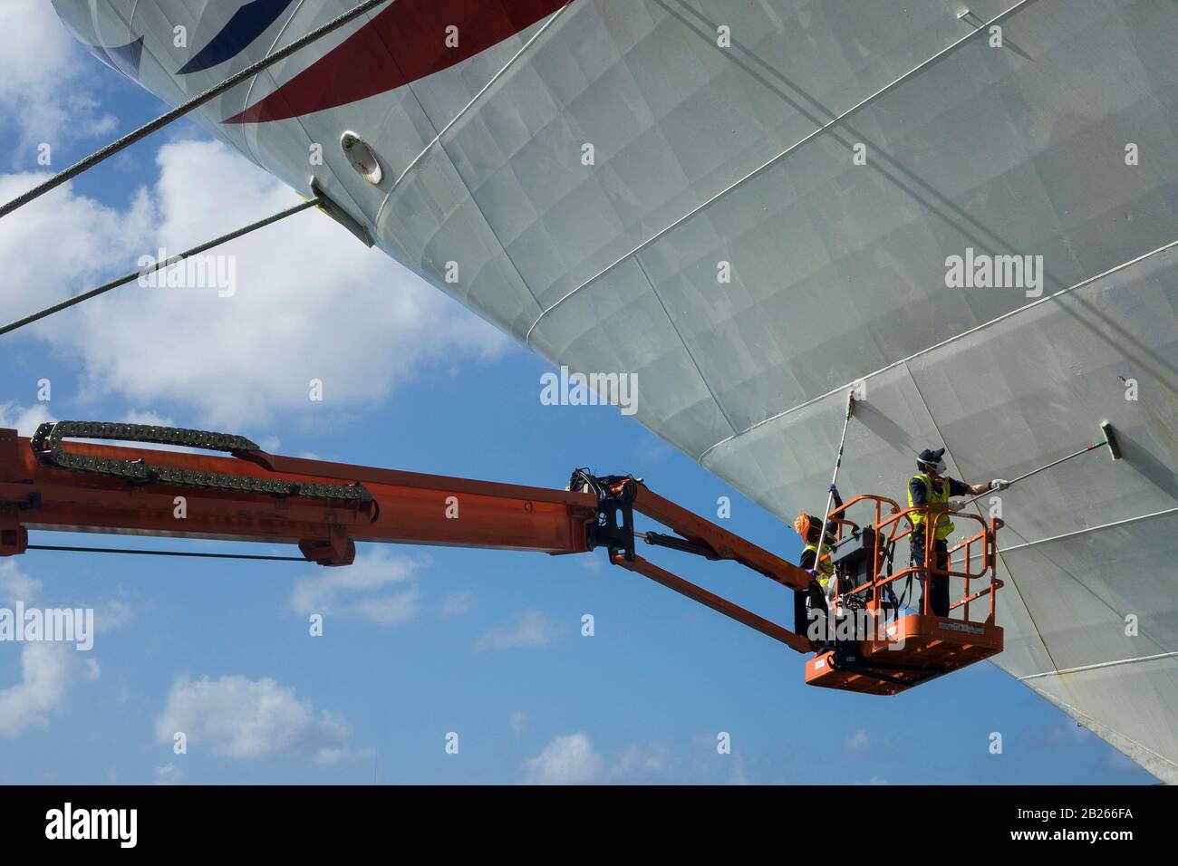 Barbados, Port, cleaning ship Stock Photo Alamy