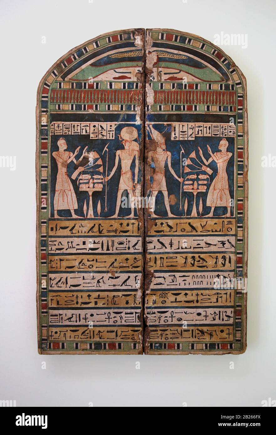 Egyptian stele with offering scene. No provenance, no time period. Collection of Orient Art,Istanbul Archaeological Museum, Turkey. Stock Photo