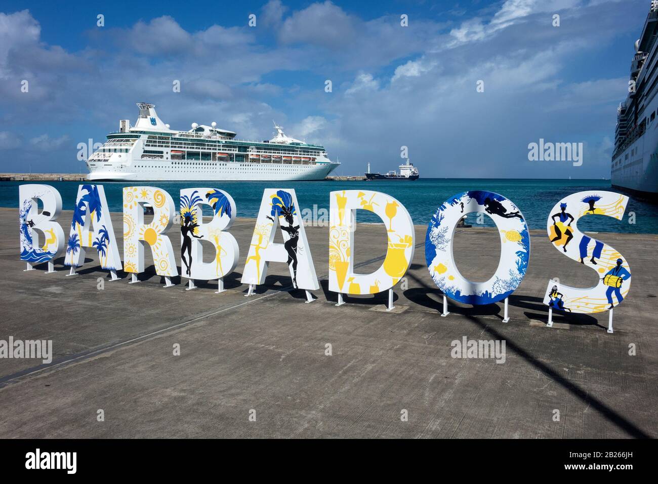 Barbados, Port, Barbados name & cruise ship Stock Photo Alamy