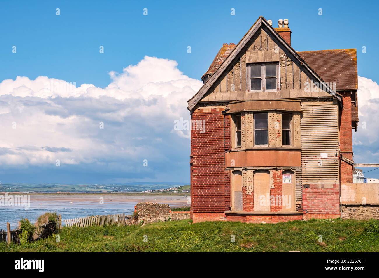 Seafield house, haunted house, Westward Ho! South west coastal path, coastal living, lifestyle,holiday destination, North Devon, South West, Uk Stock Photo