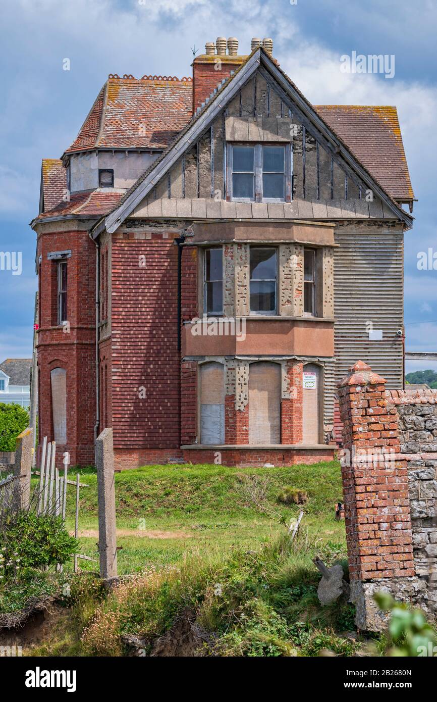 Seafield house, haunted house, Westward Ho! South west coastal path, coastal living, lifestyle,holiday destination, North Devon, South West, Uk Stock Photo