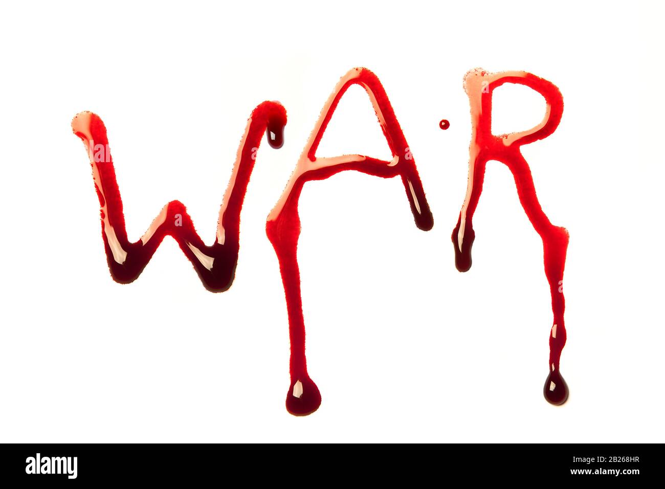 Word war written in bloody red letters Stock Photo