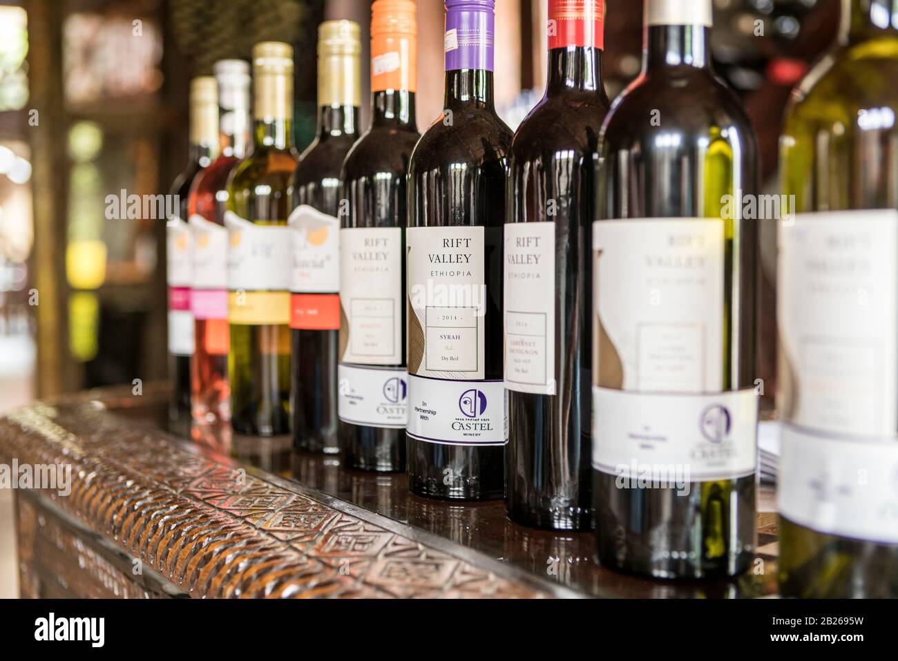 Ethiopian Rift Valley wine produced by Castel, near Ziway in Ethiopia