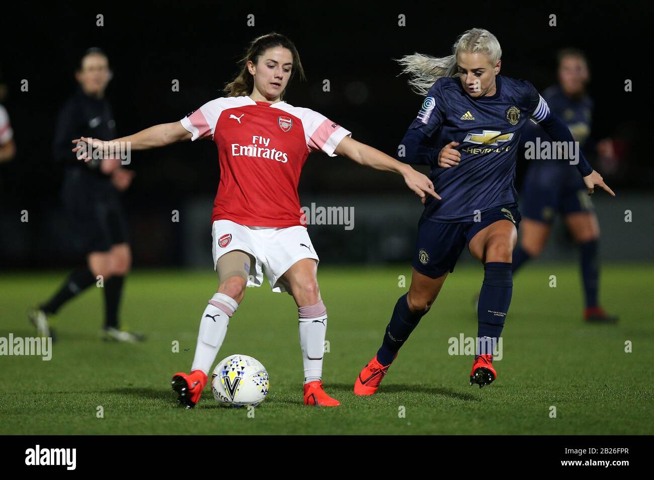 Danielle Van De Donk Of Arsenal And Alex Greenwood Of Manchester Utd During Arsenal Women Vs Manchester United Women Fa Wsl Continental Tyres Cup Foo Stock Photo Alamy