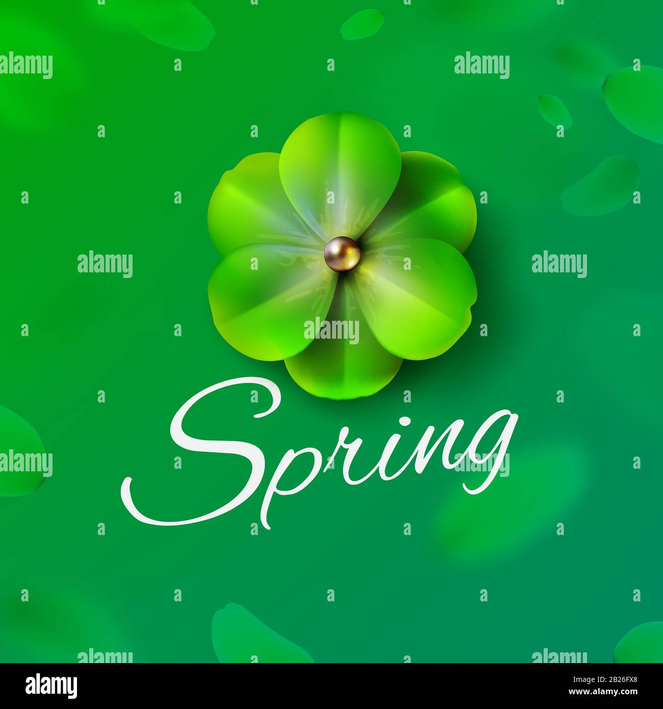 Hello, hi spring green background stock vector illustration. Realistic flower. Templates for placards, banners, flyers, presentations, reports Stock Vector