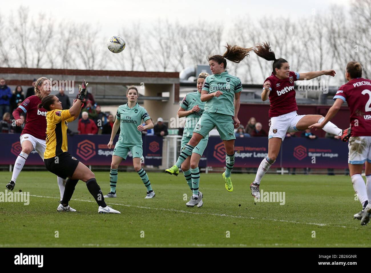 Danielle van de Donk of Arsenal scores the fourth goal for her team and