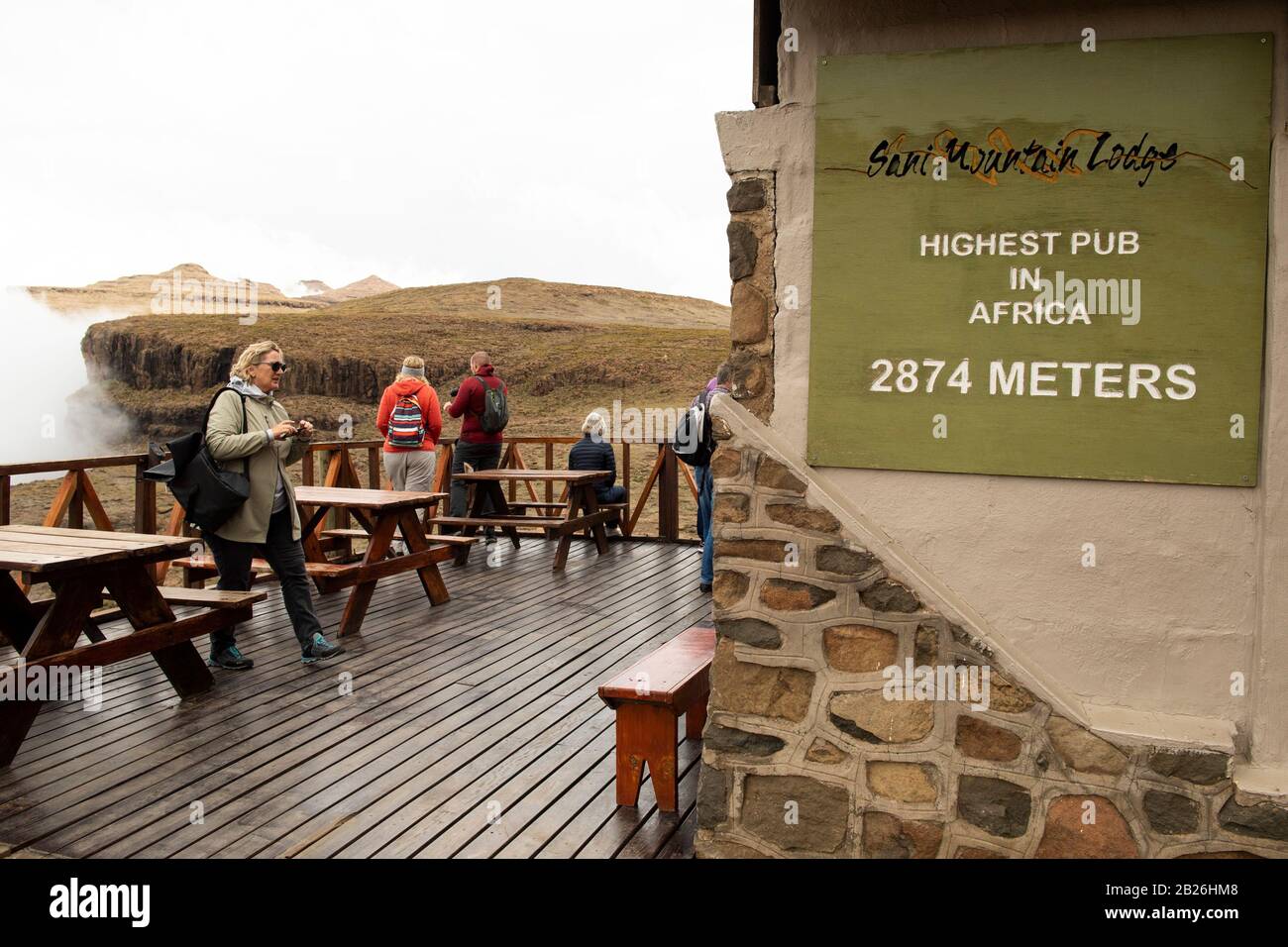 The highest pub in Africa, Sani Mountain Lodge, Lesotho Stock Photo Alamy