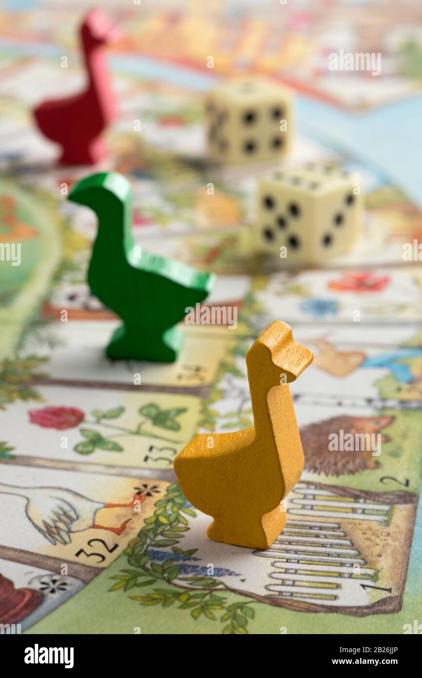 Gooses of the Goose game close up Stock Photo