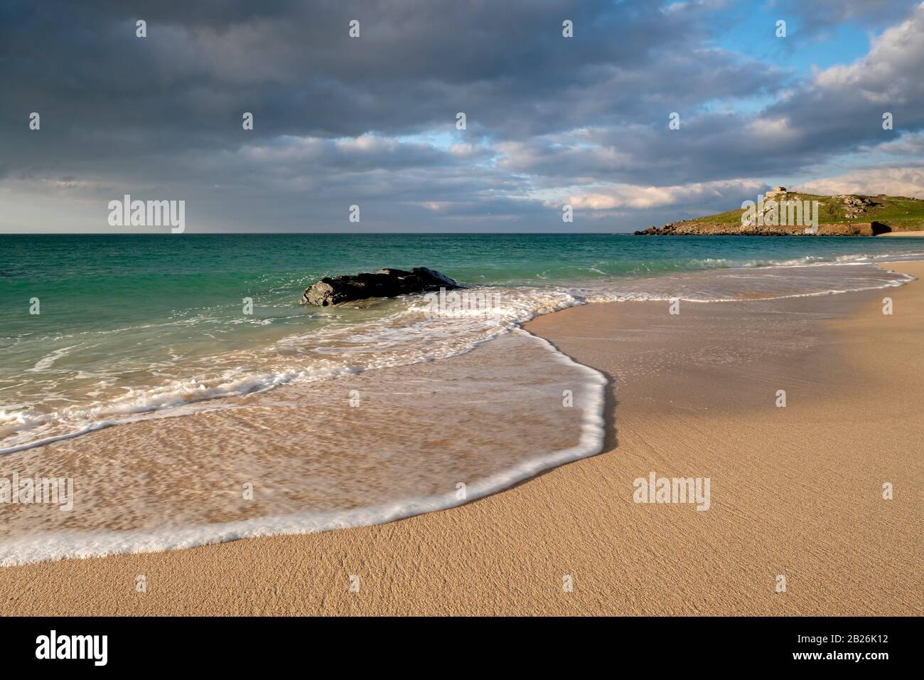 St Ives Cornwall, South West, UK, Artistic Cornwall, Cornish Colours, White Sand, Blue seas Stock Photo