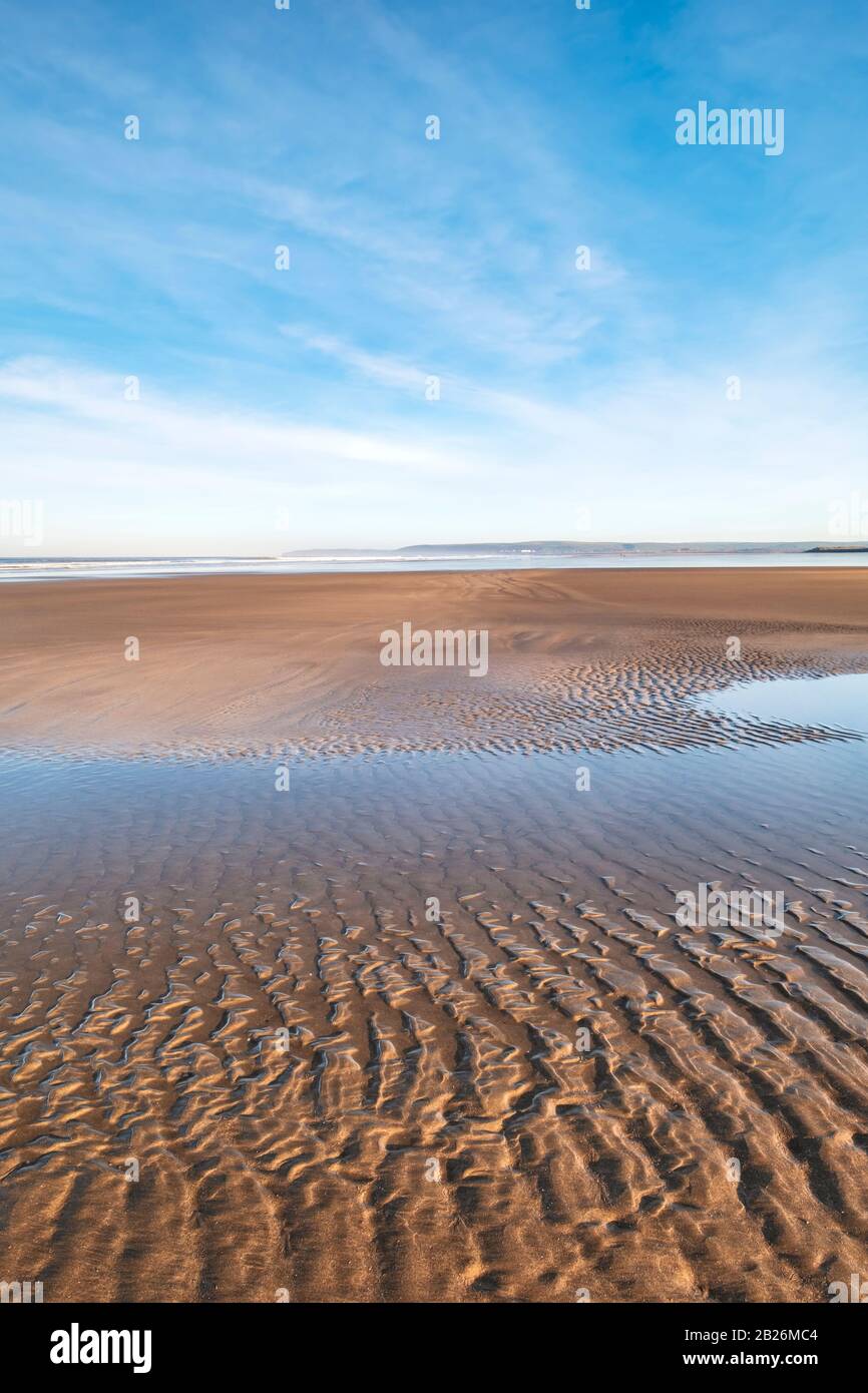 Sand patterns and ridges on the beach at Westward Ho!, North Devon ...