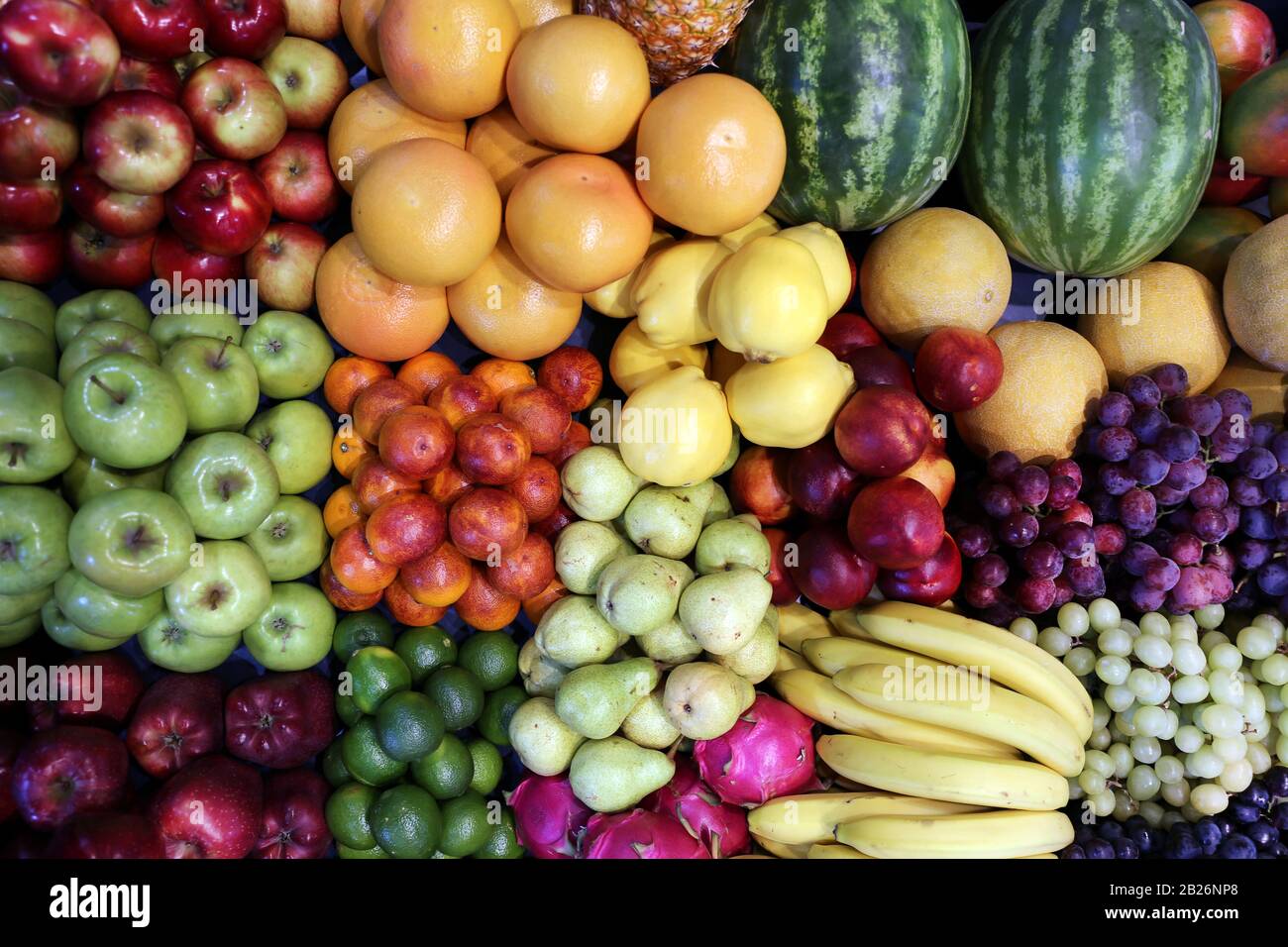 Various fresh summer exotic fruits for sale on market Stock Photo Alamy
