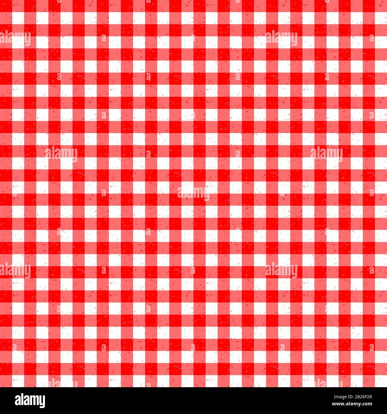 Gingham Classic Style Red and White Seemless Pattern With Speckled Effect Stock Photo