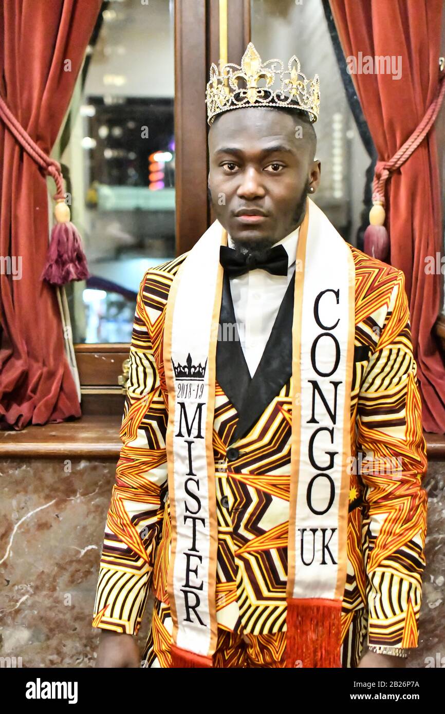 London Uk 29th Feb 2020 Jeffrey Samba Mr Congo Uk 2018 Attend The Mr Miss alamy