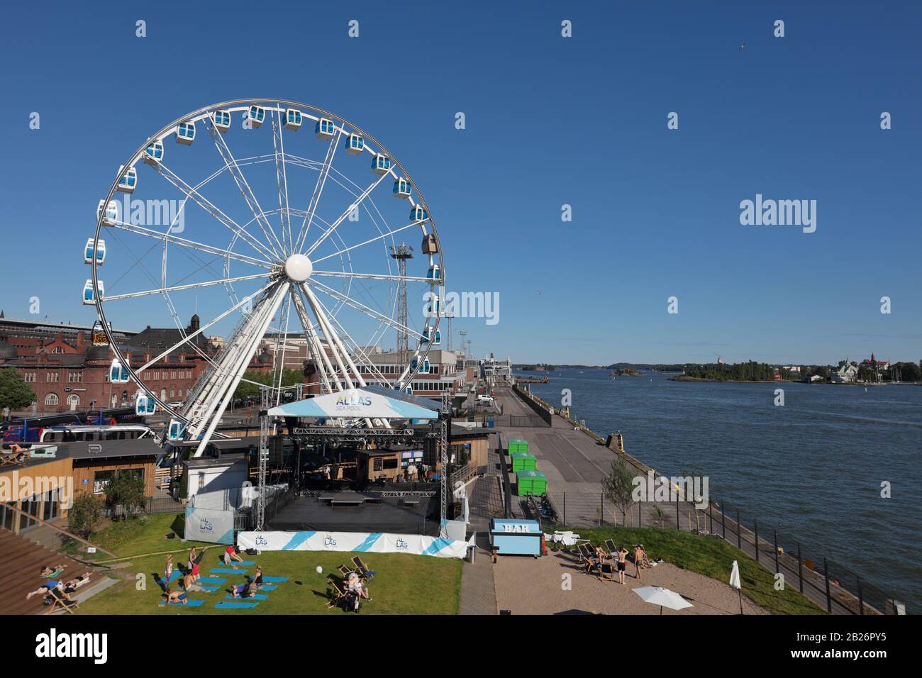 Ferris wheel at the South Harbour in Helsinki, Finland Stock Photo