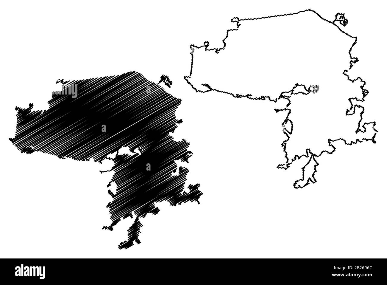 Kazan City (Russian Federation, Russia) map vector illustration, scribble sketch City of Kazan map Stock Vector