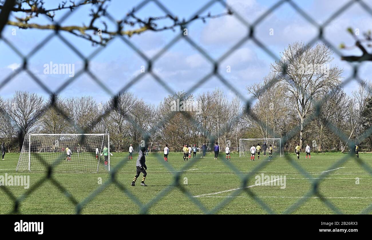 Rainham. United Kingdom. 01 March 2020. Looking through the fence o a