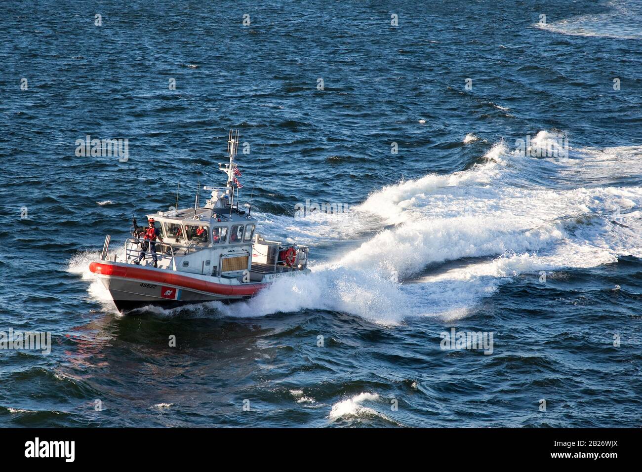 One of The Response Boat from the US Coast Guard on patrol Stock Photo