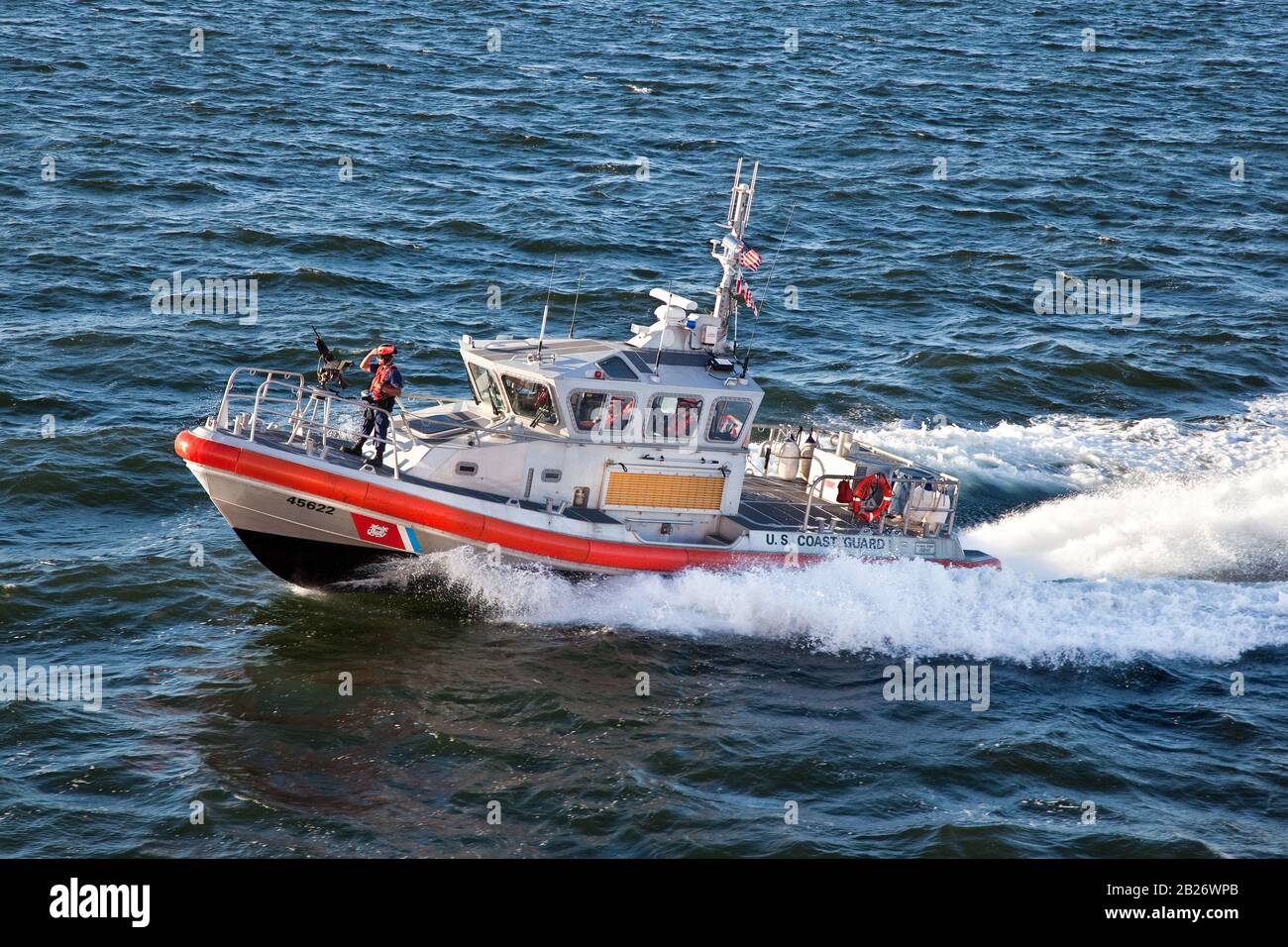 One of The Response Boat from the US Coast Guard on patrol Stock Photo